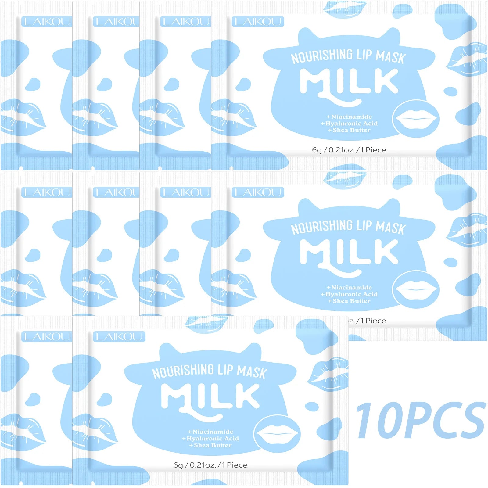 LAIKOU 5/10pcs Lip Mask Lip Care Moisturizing Hydrating Repair Lighten Lip Lines  Gel Patch Lips Pad Patches Care Products
