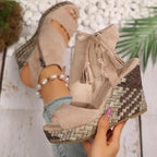 Boho Tassel Wedge Sandals