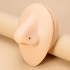 12pcs Stainless Steel L-shaped Rhinestones Nose Ring, Body Piercing Jewelry Nose Nail