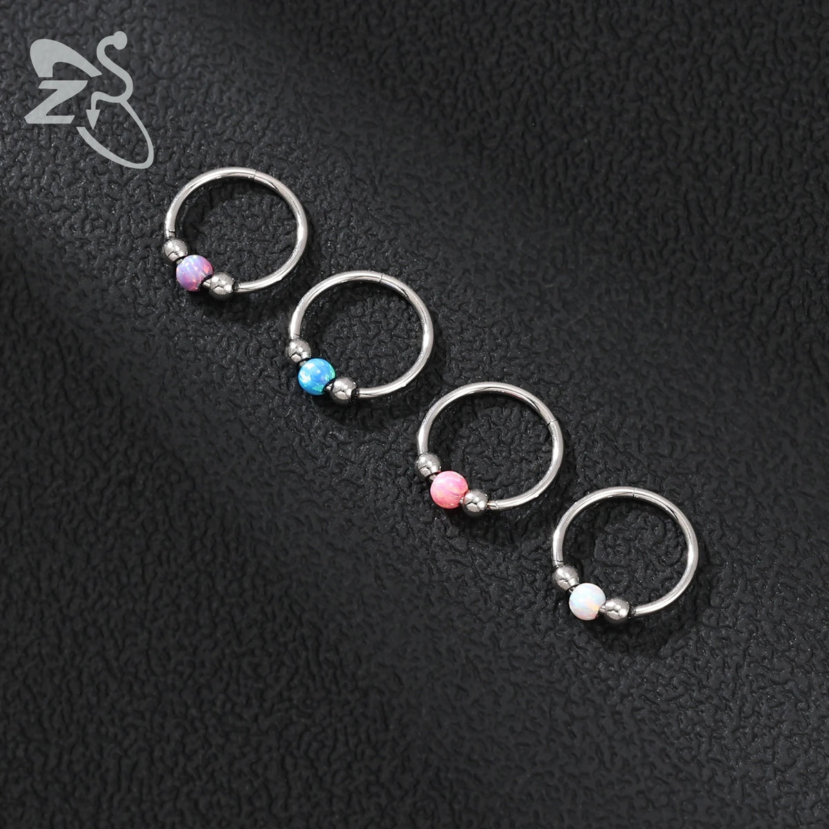 Opal Stainless Steel Nose Ring & Septum Hoop | 20G/18G/16G | 8MM/10MM