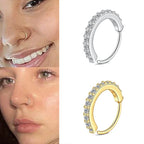 Rhinestone Nose Ring for Women Nasal Septum Daily Wear Body Jewelry Piercing Accessory Ladies Fashion Accessory