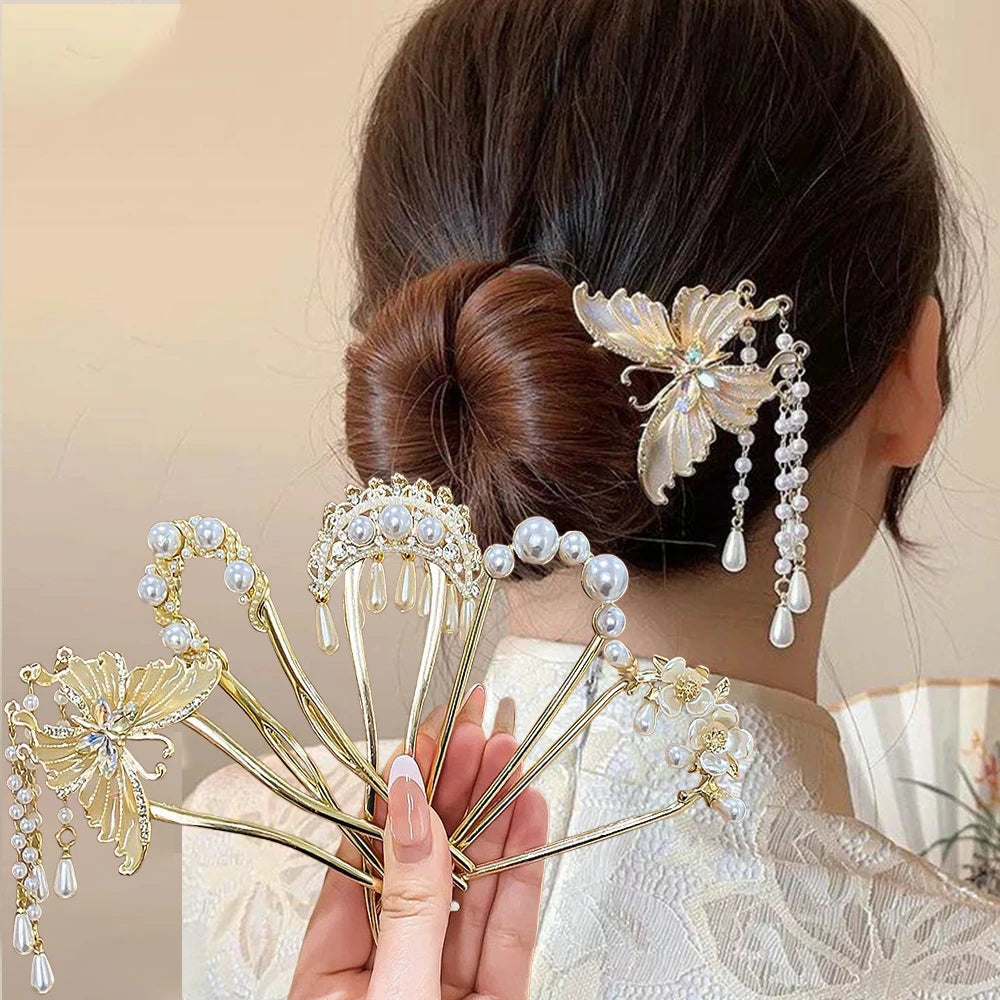 Tasseled Hair Fork – Elegant Updo Accessory