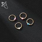 Opal Stainless Steel Nose Ring & Septum Hoop | 20G/18G/16G | 8MM/10MM