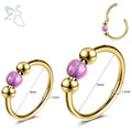 Opal Stainless Steel Nose Ring & Septum Hoop | 20G/18G/16G | 8MM/10MM