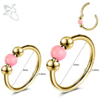 Opal Stainless Steel Nose Ring & Septum Hoop | 20G/18G/16G | 8MM/10MM