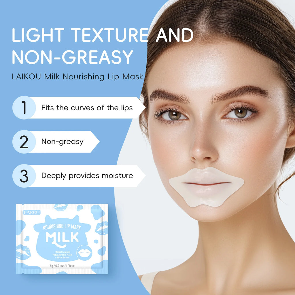 LAIKOU 5/10pcs Lip Mask Lip Care Moisturizing Hydrating Repair Lighten Lip Lines  Gel Patch Lips Pad Patches Care Products