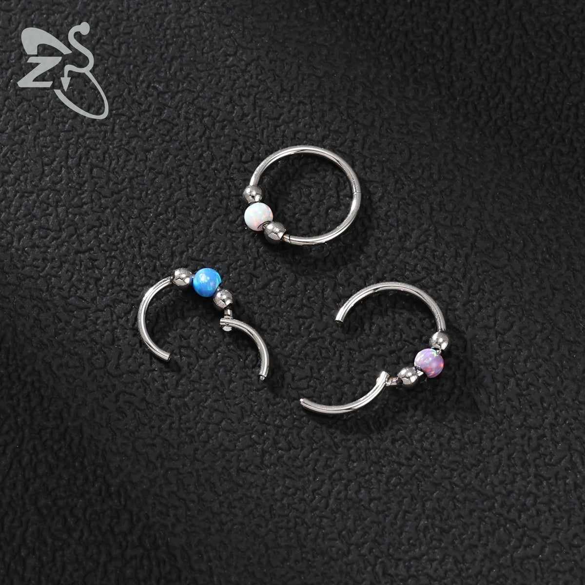 Opal Stainless Steel Nose Ring & Septum Hoop | 20G/18G/16G | 8MM/10MM