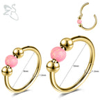 Opal Stainless Steel Nose Ring & Septum Hoop | 20G/18G/16G | 8MM/10MM