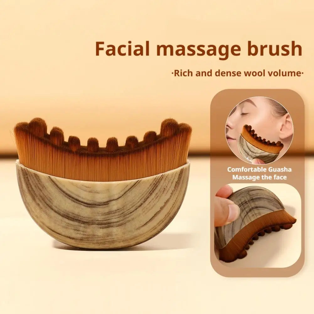 Ergonomic Lymphatic Face Brush Dry Brushing Tool Chin Jaw Sculpting Reduce Puffiness Drainage Salon Home Skincare