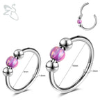 Opal Stainless Steel Nose Ring & Septum Hoop | 20G/18G/16G | 8MM/10MM