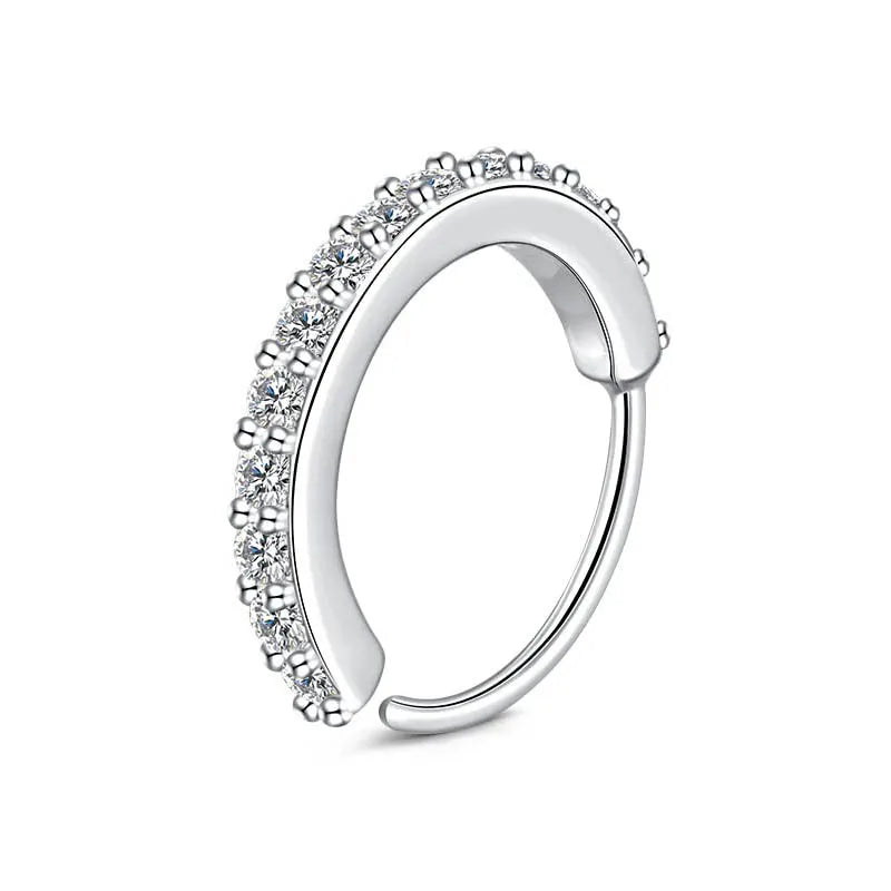 Rhinestone Nose Ring for Women Nasal Septum Daily Wear Body Jewelry Piercing Accessory Ladies Fashion Accessory