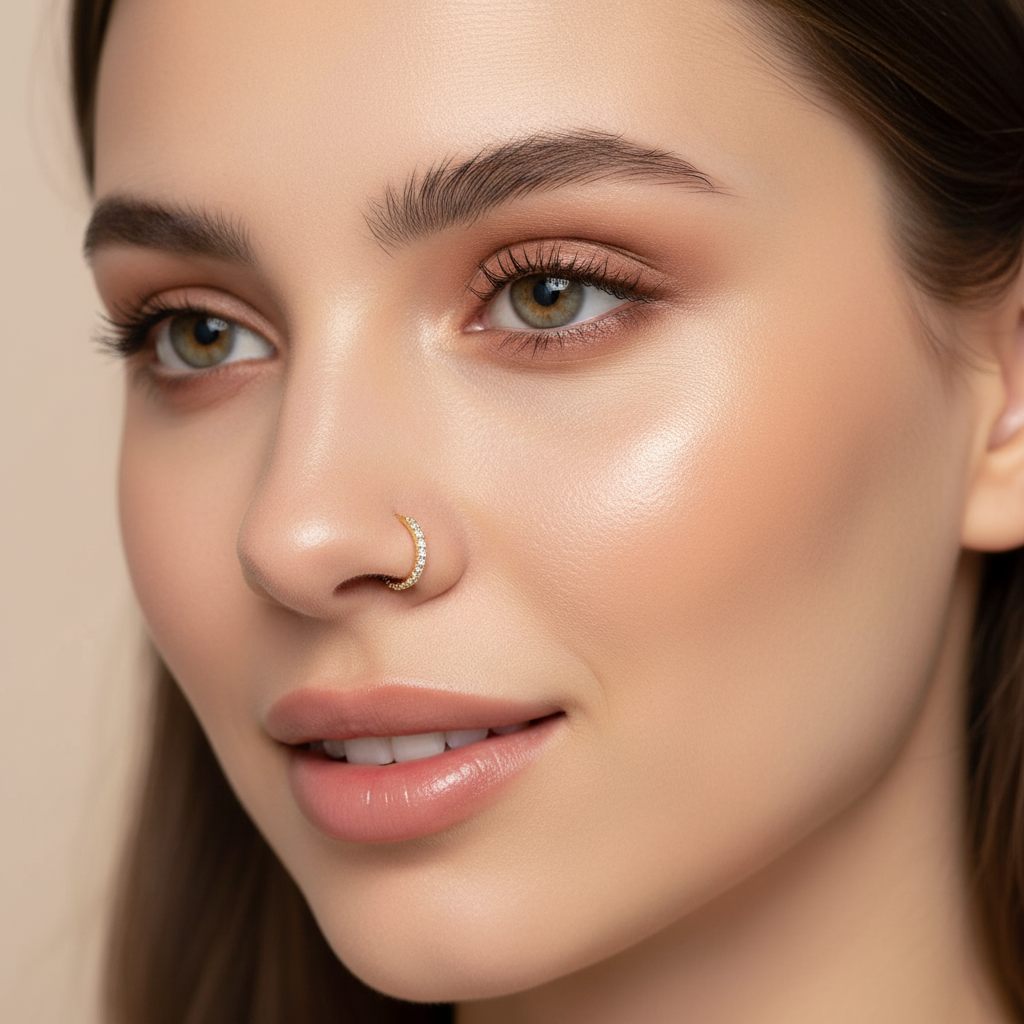 Rhinestone nose hoop lifestyle photo